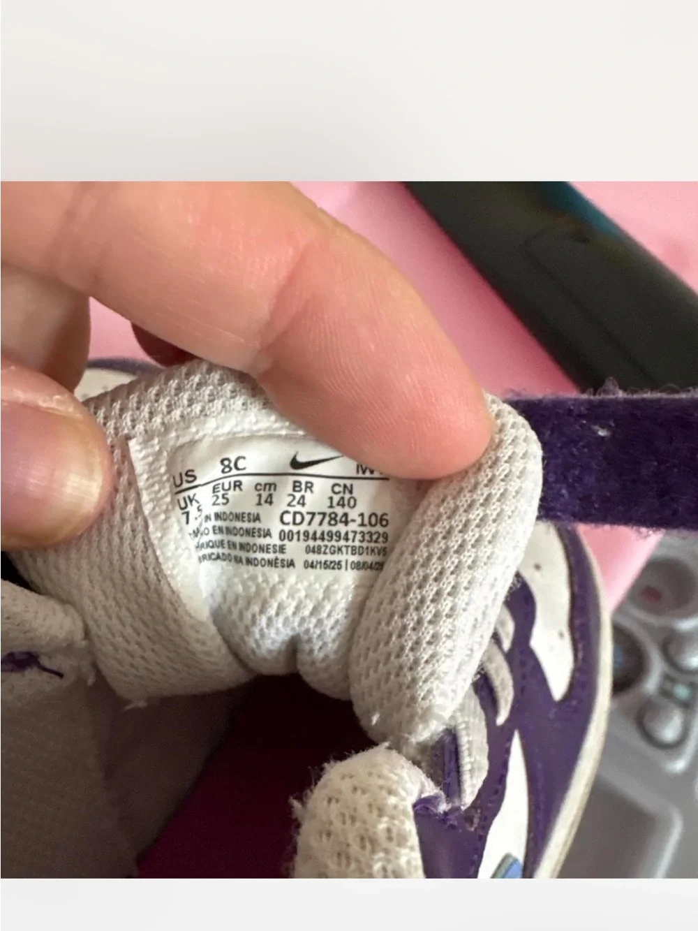 Nike Kids White, Purple & Blue Mid-Top Sneakers